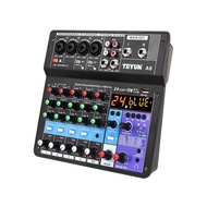 [2TPO] A6 6CH Protable Mini Mixer Audio Console with Sound Card USB Recording Singing Webcast Party 