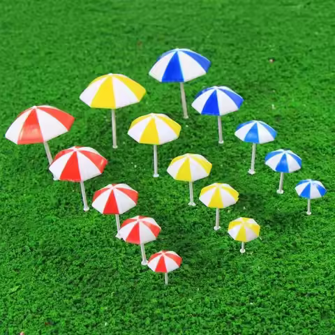24pcs Model Railway Sun Umbrella Parasol 1:50 1:200 O OO TT N Z Scale Garden Sea Beach TYS11 Plastic