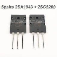 5pairs Original (5pcs 2SA1943 + 5pcs 2SC5200 ) TO-3PL A1943 C5200 PNP NPN 15A 230V 150W Power Amplif