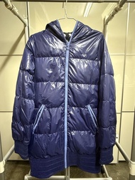 Roxy雙面可着90%鵝絨極度保暖深紫色長羽絨外套