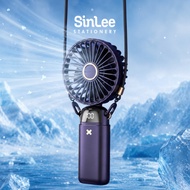 10000mAh Portable Neck Fan USB Rechargeable Handheld Fan 5 Speed Strong Wind Cooling Fan