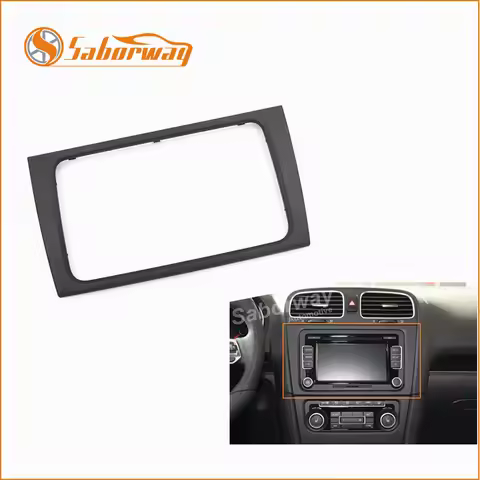 Saborway Black Central CD Radio Cover Trim For Golf MK6 2009 2010 2011 2012 2013 2014 5K0858061E 5K0