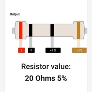 ZL99 RESISTOR 1/2 WATT 1/2 0.5 0.5W 5% 5 PERCENT 20OHM 20 OHM 20Ω 20R