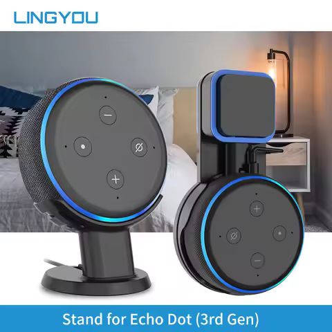 LINGYOU Wall Mount For Amazon Echo Dot 3rd Gen Table Stand For Alexa Echo Dot 3 Smart Speaker With S