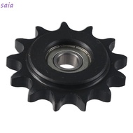 SAIA Chain Idler Sprocket, 10mm Bore 1/2" Pitch C45 Carbon Steel Convex Idler Gear, Black Oxide  13 