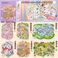 3D sticker book - Miniature 3D landscape sticker collection, scene stickers - handmade toys