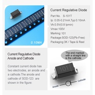 【5PCS】S-101T, SOD-123, MARKING: 101, VK:0.50V, IP:0.10mA, CRD