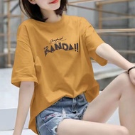 Clothing Fashion Short-Sleeved T-Shirt Printed Letter Top Basic Style M-2XL Loose Slimmer Look Fashi