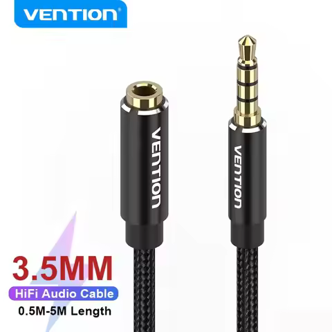 Vention Jack 3.5mm Aux Extension Cable for Car Laptop Mini PC TV Xiaomi Huawei Stereo 3.5 mm Audio J