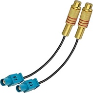 TUOLNK 2 Pack Fakra Z Waterblue Male to RCA Female Pigtail Jumper Coaxial Cable for Car DVD Extensio
