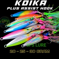 Metal jig 1 set micro jig 20gram 25gram 30gram metal jig plus hook koika Ready to use fre assist hok