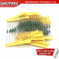 12values*10pcs 120pcs 0307 1/4W 0.25W inductor 1uH-1MH component sample kit 1UH 10UH 22UH 33UH 47UH 