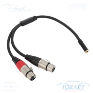 ICRAFT Y Splitter Cord Wire, Professional 30cm / 11.81in 1/8 Female To Dual XLR Female Cable, Flexib