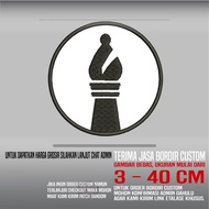 CHESS CHESS CHESS BISHOP WHITE PATCH EMBROIDERY LOGO/ EMBLEM | HP-11