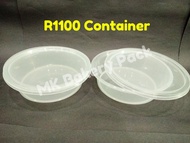 R1100 (750ml) Round Disposable Plastic Food Container (25pcs±) / Bekas Makanan Plastik / 1100