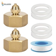 3/4inch to 1/4inch Hose Adapter Garden Brass 1/4inch to Irrigation Hose Adapter 2Pack with Washer Ru