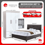 🔥FREE PILLOW🔥 (Single/Super Single/Queen) Bedroom Set Includes Solid Plywood Wardrobe/Bed Frame/Mattress
