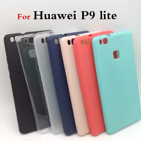 Huawei P9lite Ultra-thin Clear TPU and Matte Solid color Case For Huawei P9 lite Back Cover Protect 