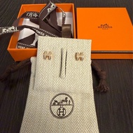 Hermes mini pop H 奶茶玫瑰金耳環