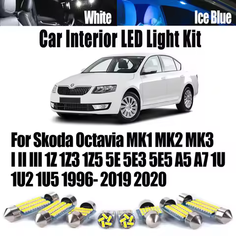 LED Bulbs Interior Map Dome Light Kit For Skoda Octavia MK1 MK2 MK3 I II III 1Z 1Z3 1Z5 5E 5E3 5E5 A