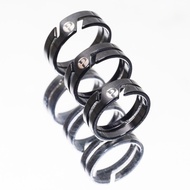 cincin pria wanita titanium hitam silver couple ring prodigo limba - hitam 7