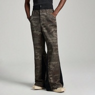 Quần ống loe dài họa tiết camo dệt thời trang đường phố dành cho nam