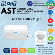 ALPHA AST Centralized Multi-Point System Horizontal Storage Water Heater 30L to 90L Water Storage Ta