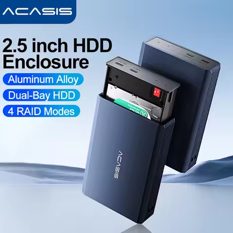 Acasis 2.5 Inch HDD Case 2.5" Dual Bay External Hard Drive Enclosure Array Cabinet SATA Hard Disk Ar