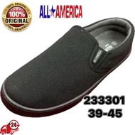 233301 All America Black School Shoes Slip On | Kasut Sekolah Hitam Sarung Slip On  | All America Ka
