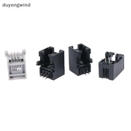 (duyongwind) 10PCS RJ11 Telephone Socket Curved Pin 95001 4P4C 6P6C 6P4C Female Jack Pcb Connector T