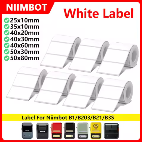 Niimbot B1 B21 White Thermal Label Self-Adhesive Waterproof Sticker Anti-Oil Paper For B1 B21 Mini P
