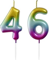 2.36" 46th 64th Number Candles Birthday Gifts for Women Men Birthday Decorations Birthday Candles Nu