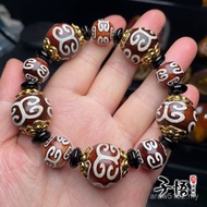 Men Agate Old Color 20mm Beads Hand Antique Jewelry Pattern Back Hand Tibetan Style Wholesale Fashio