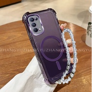 Case for OPPO Reno 4 5 5k phone case shell circle magnetic charging four corner anti drop transparen