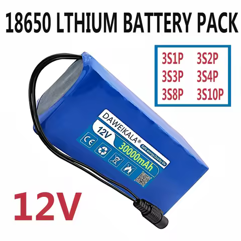 3S10P 12V Li-Ion 2200-30000mAh 18650 Li-ion Rechargeable batteries +Charger with BMS for CCTV Cam Mo