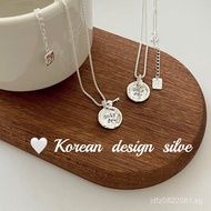 round Card S925you Advanced Sense only South Korea Heart-shaped Collarbone Chain Necklace Simple Sty