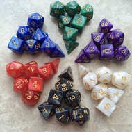 7pcs/set Game Dice Creative RPG Polyhedron D4 D6 D8 D10 D12 D20 Dice DND Pearl Pattern Digital Board