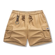 5 Pocket Cargo Shorts For Men Knee-Above Buttons Drawsting Short Mens Fashion YIMAN8501#