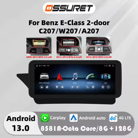Android 13 Autoradio Carplay For Mercedes Benz E-Class C207 W207 A207 NTG 4.0 4.5 5.0 2-Door car int