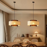 【MY Local Send】Vintage Japanese Style Pendant Light Woven Bamboo Chandelier LED Dining Table Hanging