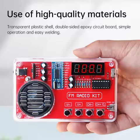DIY FM Radio Electronic Kit Adjustable Frequency 50-108 MHz Receiver DIY Soldering Project Practice 