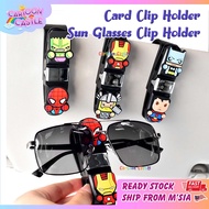 Car glasses Clip Multi Function Sunglass Clip Avengers Sun Visor Sunglasses Frame Holder Glasses Box