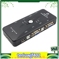 【●TI●】One for Four 4 Port USB 2.0 KVM Switch Box + 4 KVM Cables Keyboard Monitor VGA SVGA PC Laptop
