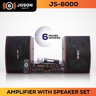 Joson JS-6000 Professional Audio Speaker Amplifier (1 Paired 6 Inches Speaker 1 Amplifier and Microp