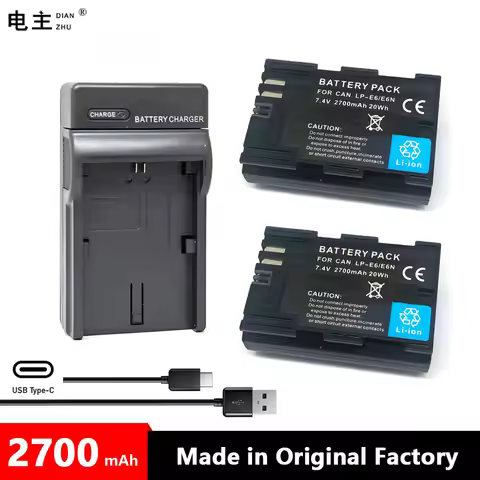 LP-E6 LPE6 LPE6N LP E6 E6N Battery Charger For Canon EOS 5DS R 5D Mark II III IV 5D2 5D3 5D4 6D 60Da