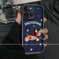 Casing hp For iphone 16 11 12 13 14 15 pro xs XR 14 plus pro max 7 8 6 7+ 8+ 6+ Dachshund Cartoon Em