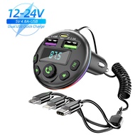MP3 FM Transmitter 5.0 Fast Car Charger 5.8A Type C Bluetooth for Car Audio Changer Receiver Bluetoo