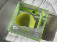 Olababy เซตถ้วยนึ่งซิลิโคนพร้อมช้อนป้อนและช้อนหัดทานซิลิโคน