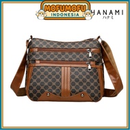 HIKARI HANAMI Latest Elegant Leather Sling Bag BrownWanita TA1218B7 BeautifulHIKARI