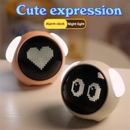 Emoji Interactive Alarm Clock Children LED emoji Pixel Alarm Clock Snooze Alarm Clock Digital Small 